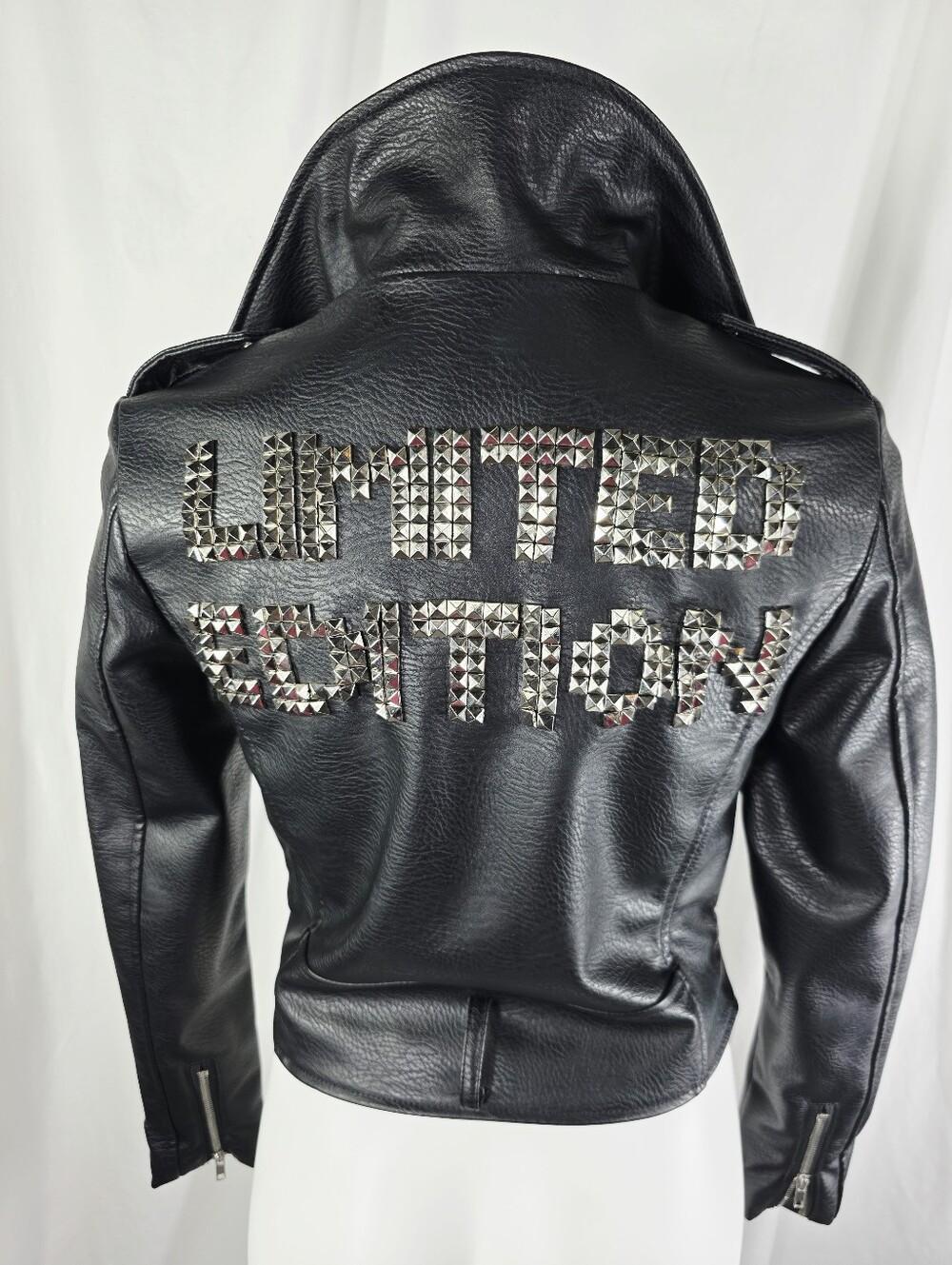 Baddie Azalea Wang Faux Leather Moto Jacket Sz S Embellished NWOT Sexy Biker
